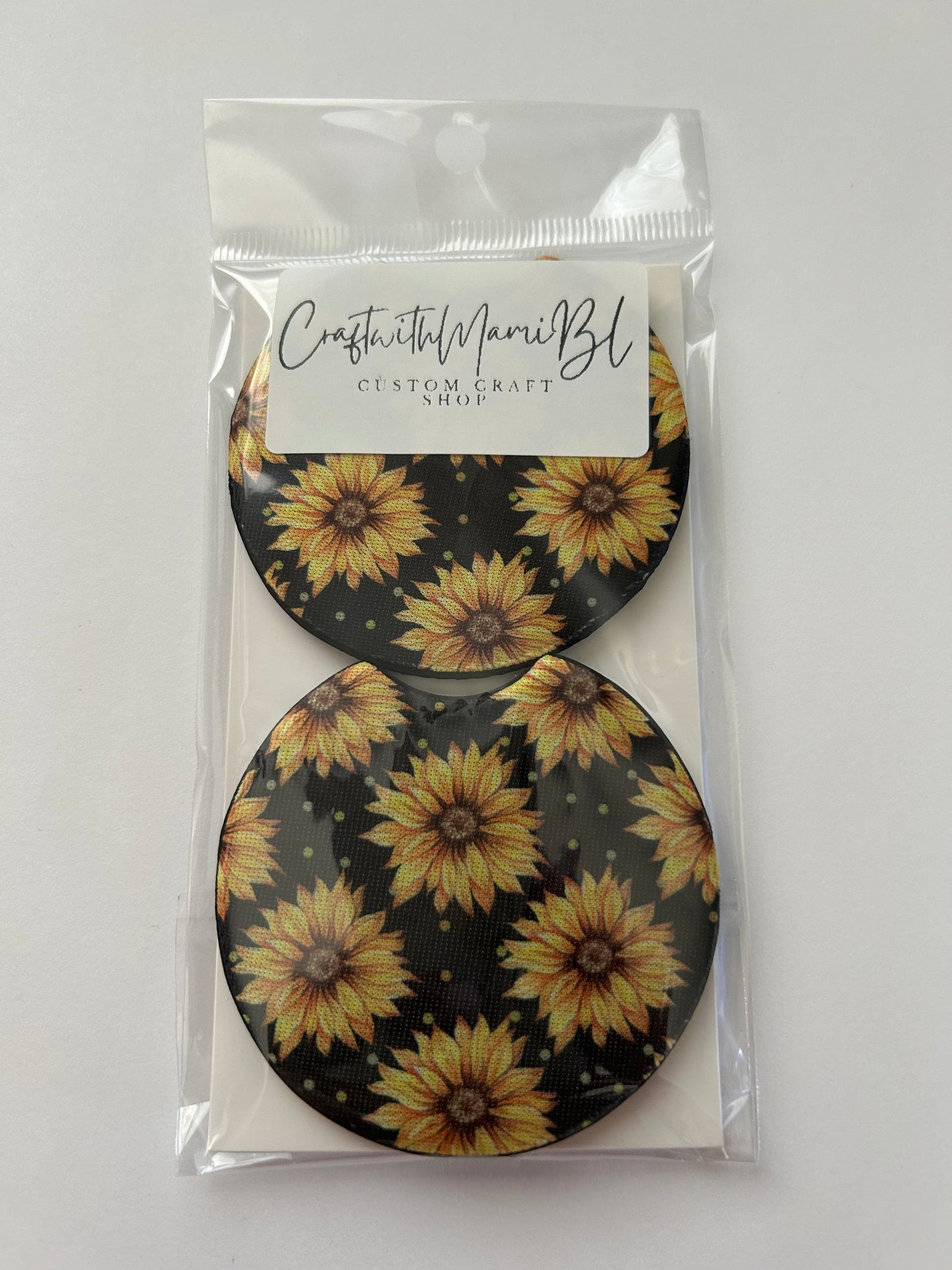 Cutesy Sunflower vibes Car Coasters