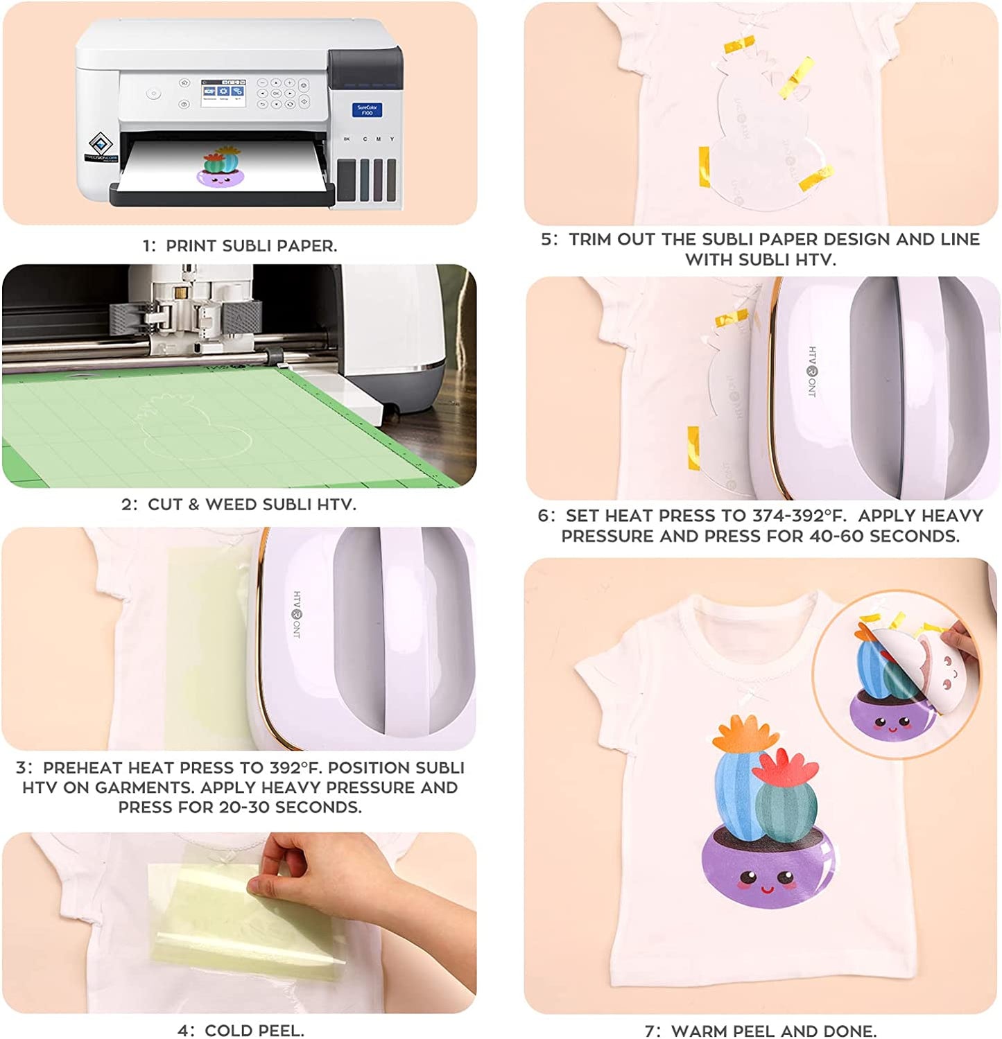 HTVRONT 12 inches X 10FT Sublimation HTV Vinyl for Light-Colored Shirts Clear Dye Sub Heat Transfer Vinyl for Sublimation Cotton Fabric