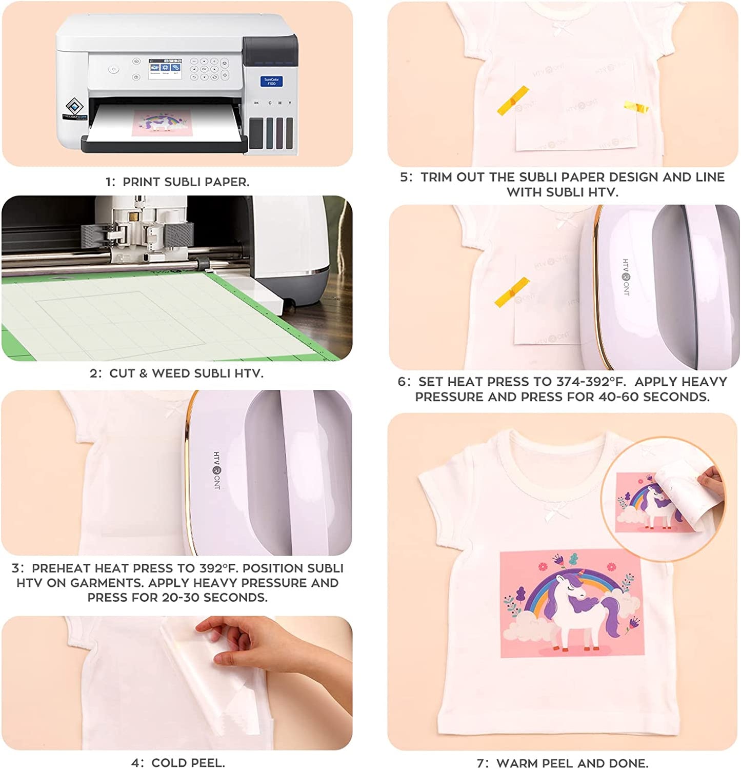 HTVRONT 12 inches X 10FT Sublimation HTV Vinyl for Light-Colored Shirts Clear Dye Sub Heat Transfer Vinyl for Sublimation Cotton Fabric