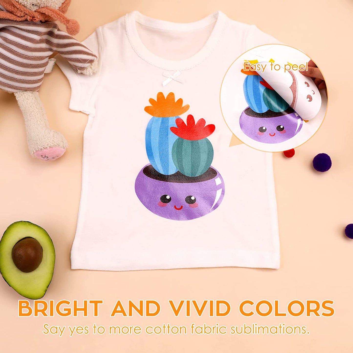 HTVRONT 12 inches X 10FT Sublimation HTV Vinyl for Light-Colored Shirts Clear Dye Sub Heat Transfer Vinyl for Sublimation Cotton Fabric
