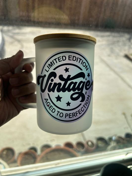 Limited Edition Vintage 16 oz Frosted glass mug