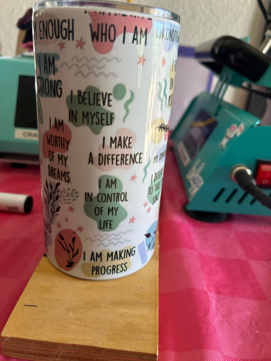 Daily affirmations 20oz insulated stainless steel travel mug