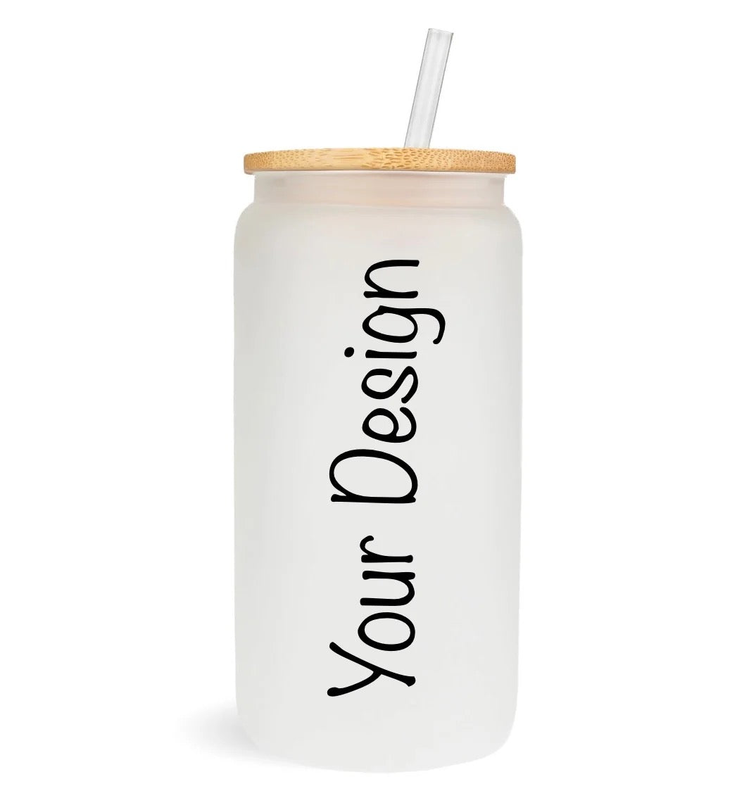 Custom 16oz Frosted and Clear Glass (sublimation)