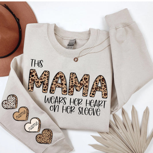 This MAMA wears her heart on her sleeve (Cheetah print)
