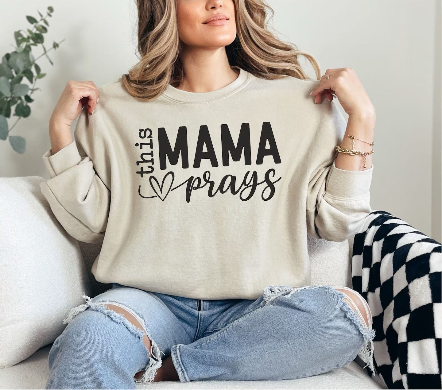 Mama Prays Crewneck Sweater