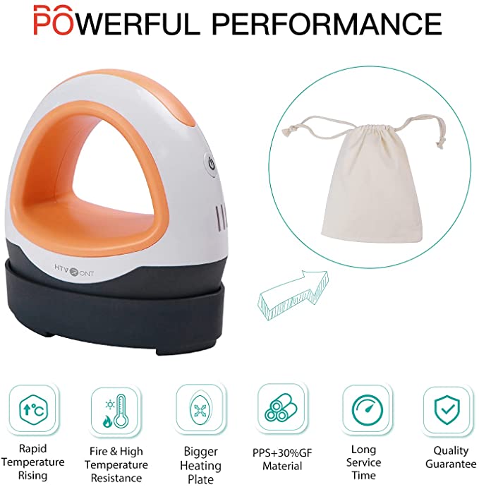 HTVRONT Portable MINI Heat Press Machine T-shirts Printing DIY Easy Heating Transfer Iron On HTV for Clothes Bags Hats Pads