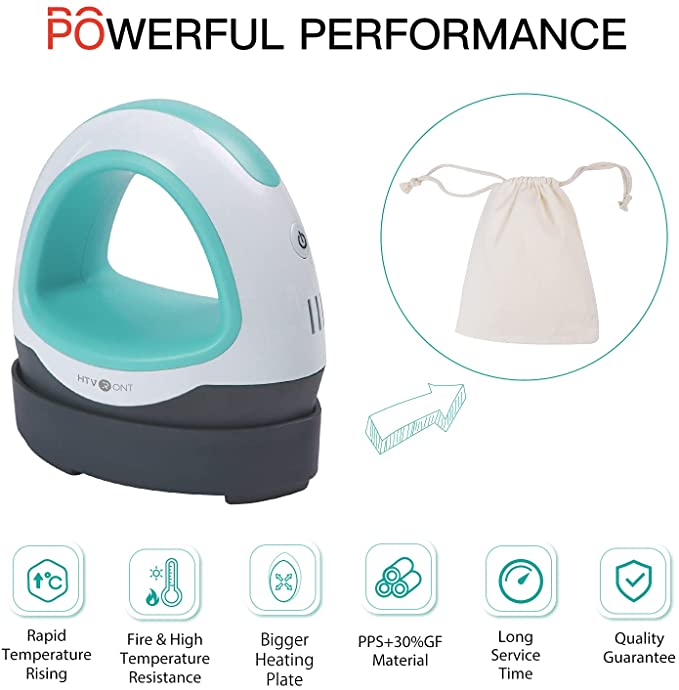 HTVRONT Portable MINI Heat Press Machine T-shirts Printing DIY Easy Heating Transfer Iron On HTV for Clothes Bags Hats Pads