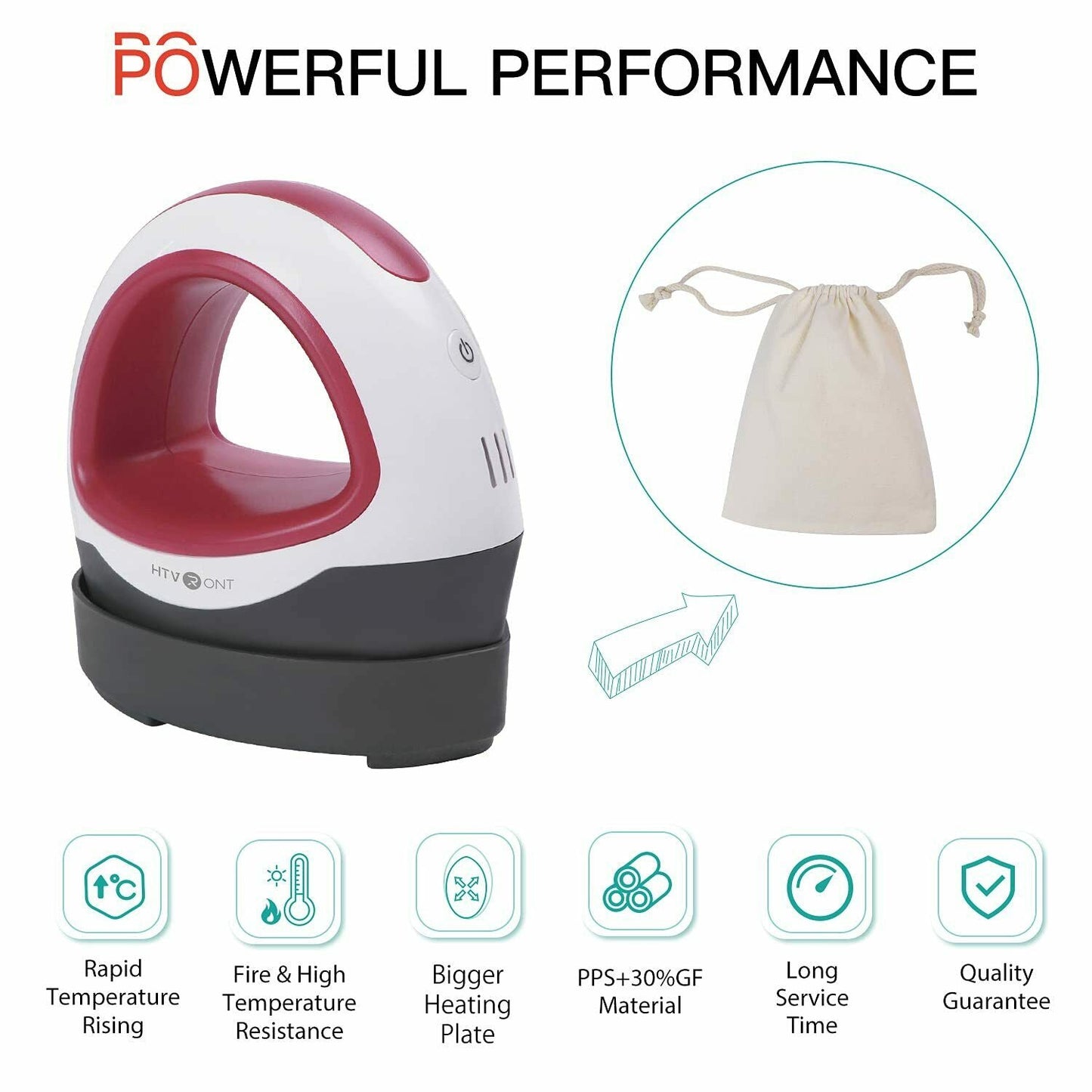HTVRONT Portable MINI Heat Press Machine T-shirts Printing DIY Easy Heating Transfer Iron On HTV for Clothes Bags Hats Pads
