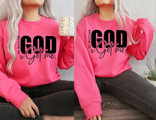 No Worries God's Got Me Crewneck Sweater