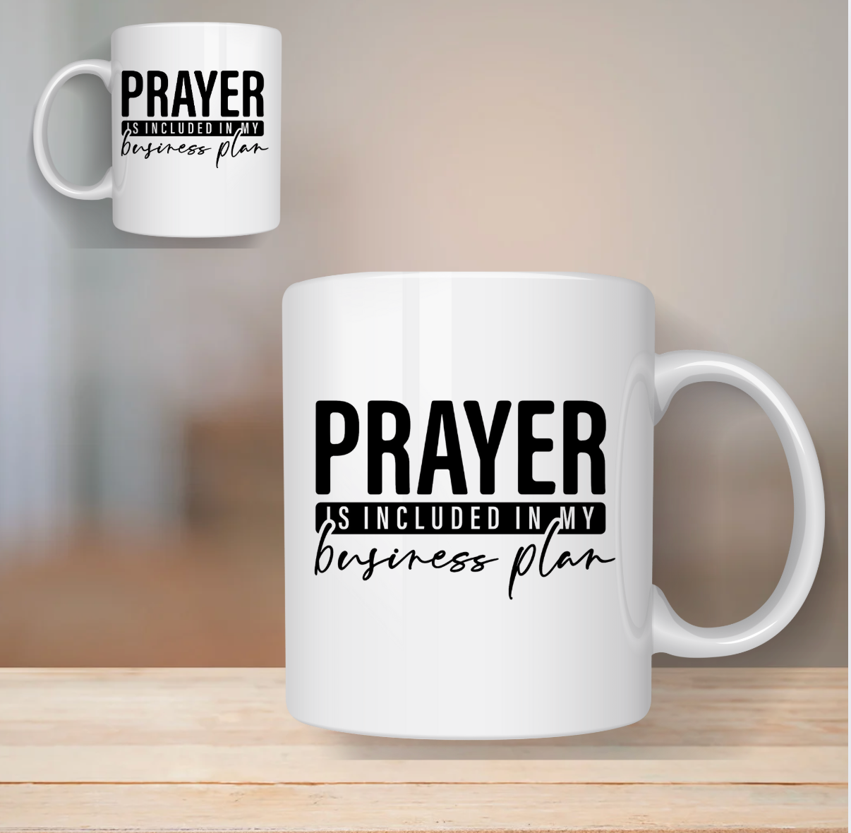 Prayer included in Business Plan Mugs