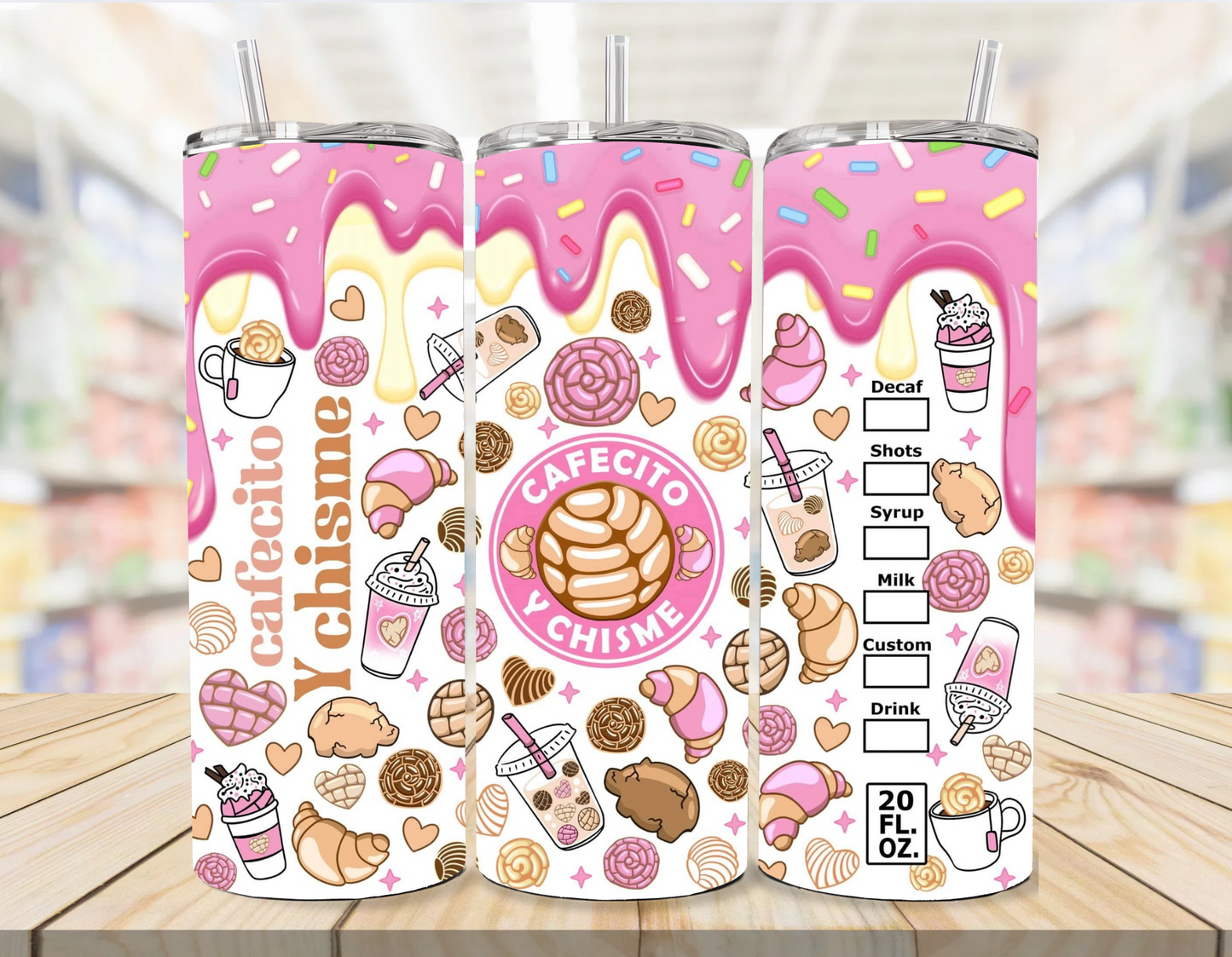 Cafecito Y Chisme Drippy 20oz Tumbler