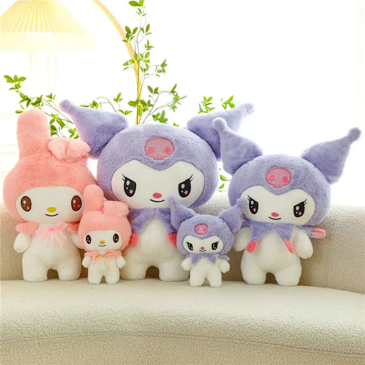 55cm Kawaii My Melody & Kuromi Plush Dolls – Sanrio Stuffed Toy Gift