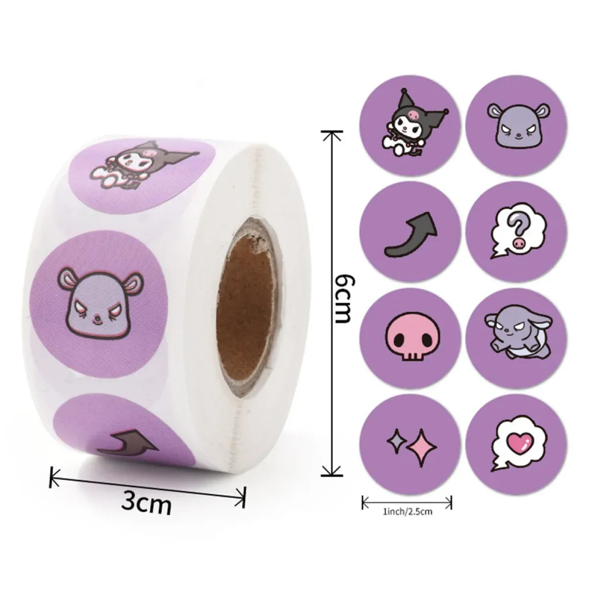 500PCS Cute Kuromi, Pochacco, My Melody Cartoon Stickers