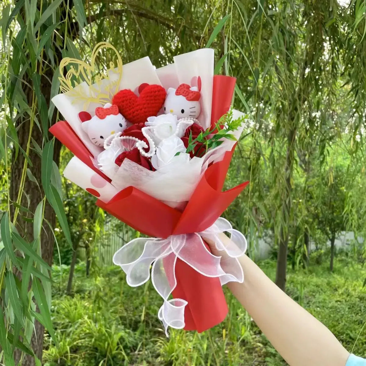 Kawaii Hello Kitty Plush Bouquet – Sanrio Flower Gift for Birthdays