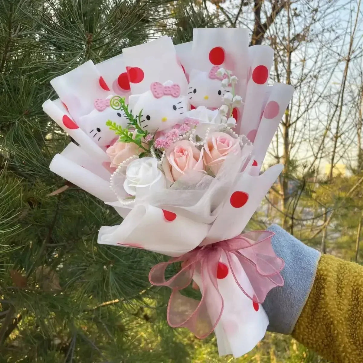 Kawaii Hello Kitty Plush Bouquet – Sanrio Flower Gift for Birthdays