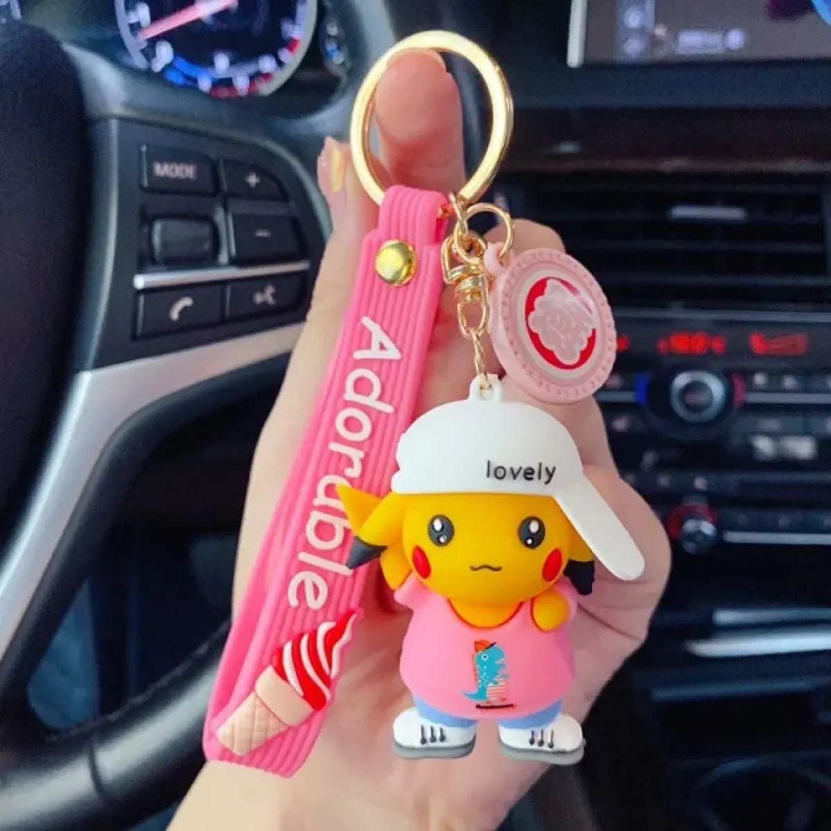 "Pokemon Action Figure Keychain - Pikachu, Charmander, Snorlax, Squirtle