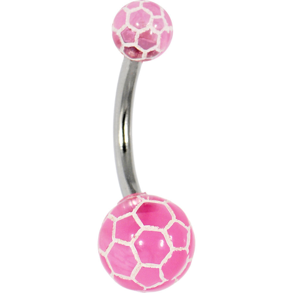 Pink PREMIER Soccer Ball Banana Belly Ring
