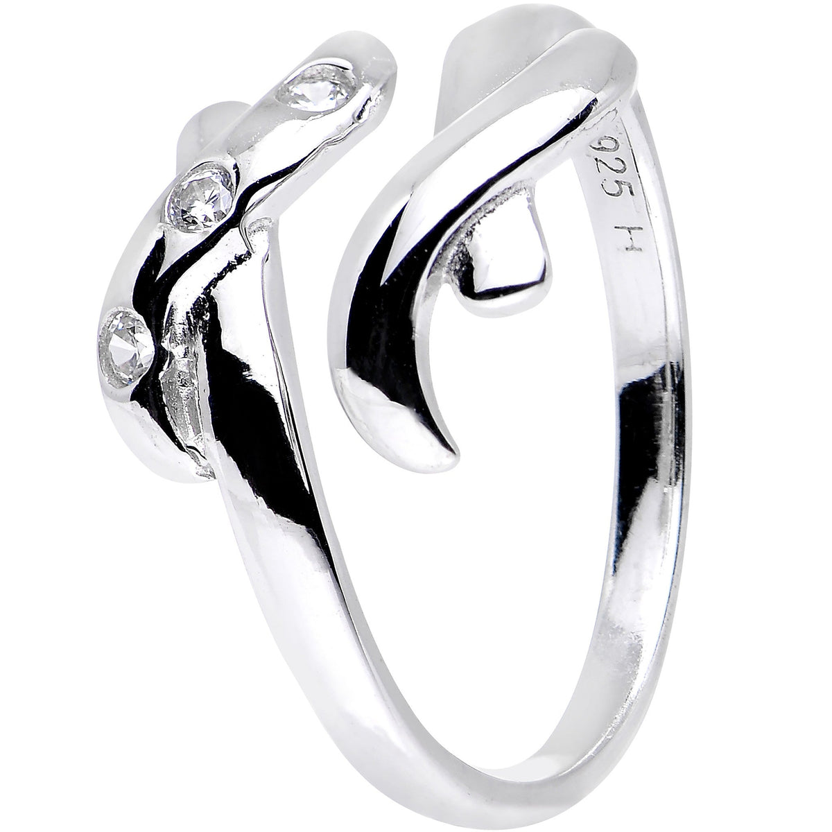Sterling Silver 925 Cubic Zirconia Crisscross Toe Ring