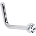 20G Stainless Steel Clear Gem Micro Nose Ring L-Shaped