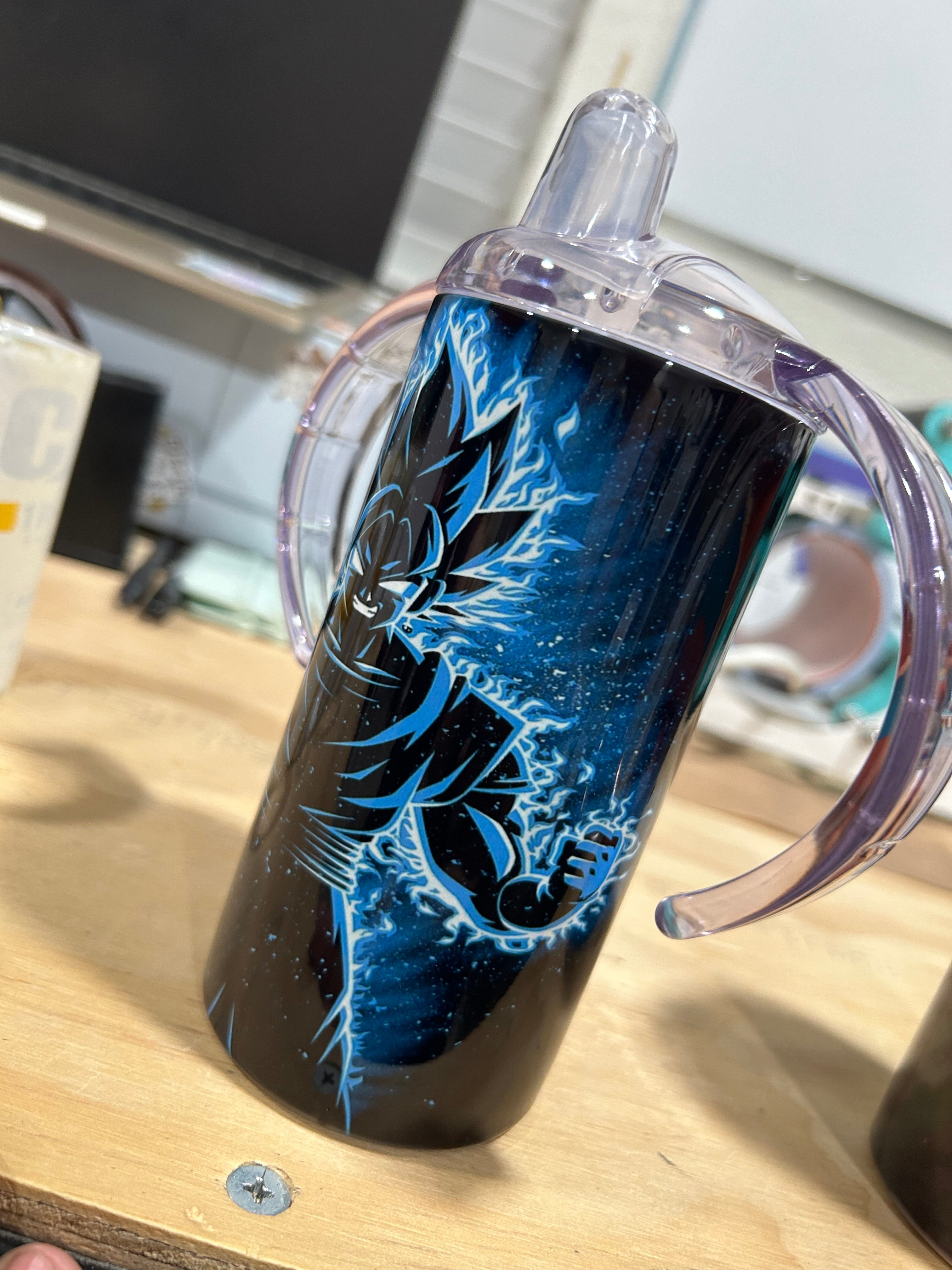 Blue flame shadow 12oz sippy tumbler