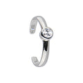 Sterling Silver 925 Cubic Zirconia Glamour Solitaire Toe Ring