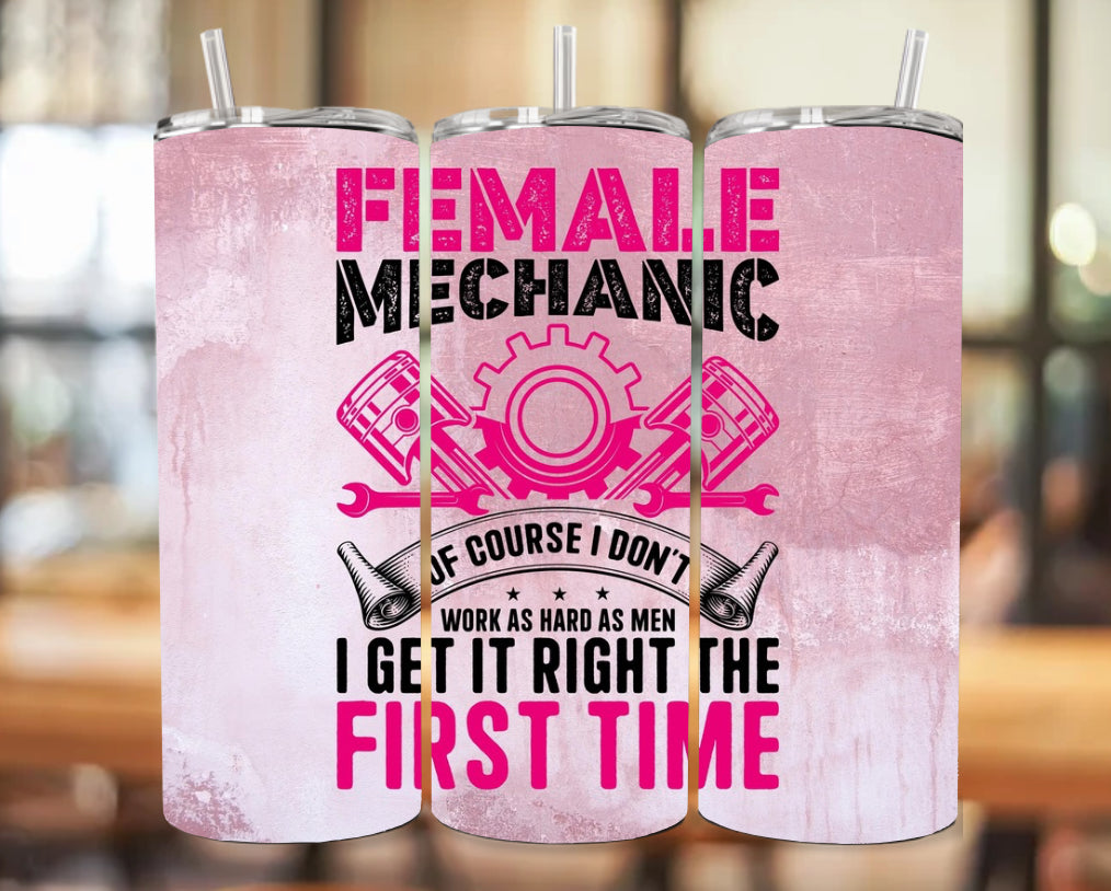 Female Mechanic Tumbler