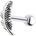 Sterling Silver 925 Feather Right Cartilage Earring