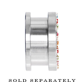 7/8 Stainless Steel Multi Gem Screw Fit Tunnel