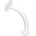 14G curved barbell CLEAR RETAINER 7/16