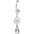 Crystalline Gem Delightful Daisy Flower Belly Ring