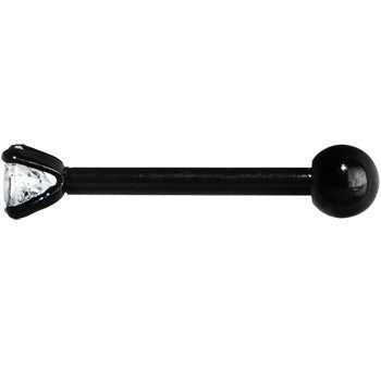 16G 3/8 4mm CZ Black Titanium Cartilage Tragus Earring
