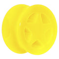 Acrylic Neon Yellow Star Tunnel Plug 2G to 20mm
