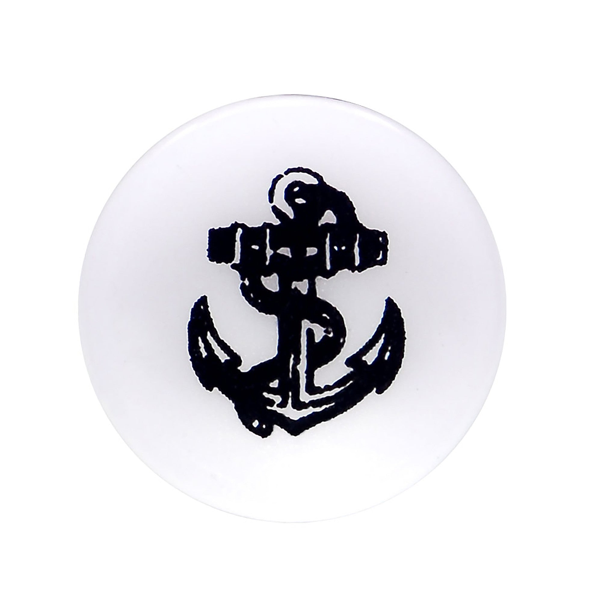 00G Anchor Tattoo Acrylic Saddle Plug