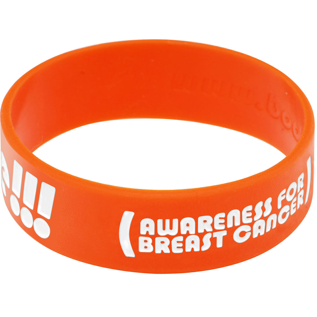 Orange White Boobies Rule Awareness for Breast Cancer Bracelet