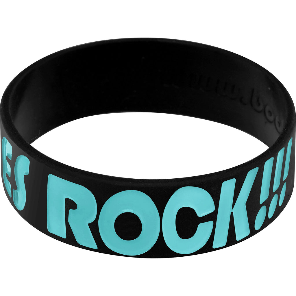Black Aqua Boobies Rock Breast Cancer Bracelet