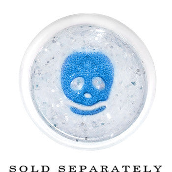 00G Clear Acrylic Glitter Blue Skull Confetti Taper