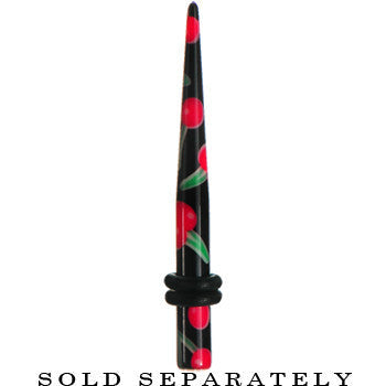 6G Black Acrylic Red Cherry Logo Taper
