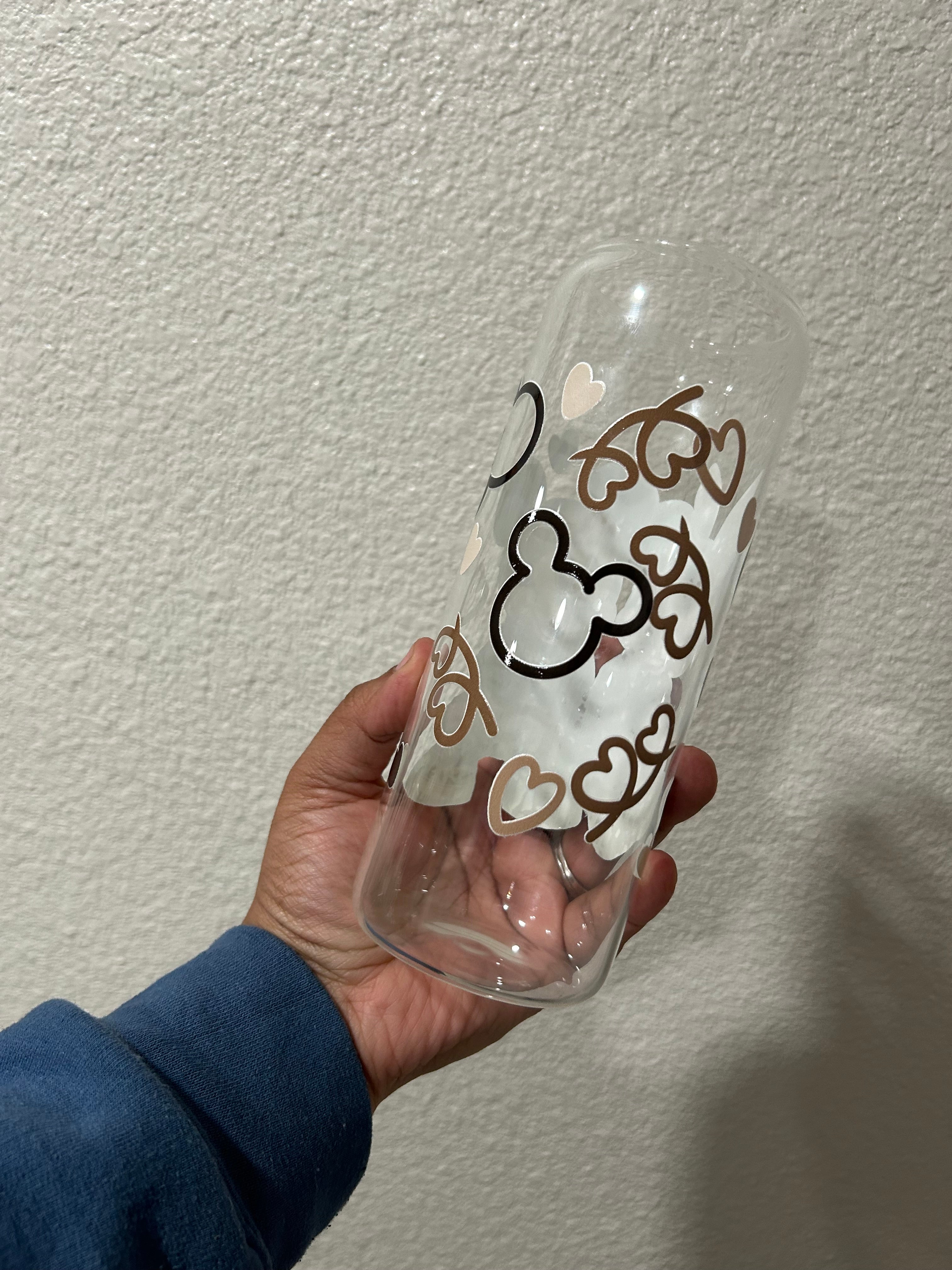 Old School Mouse Love Glass Cups