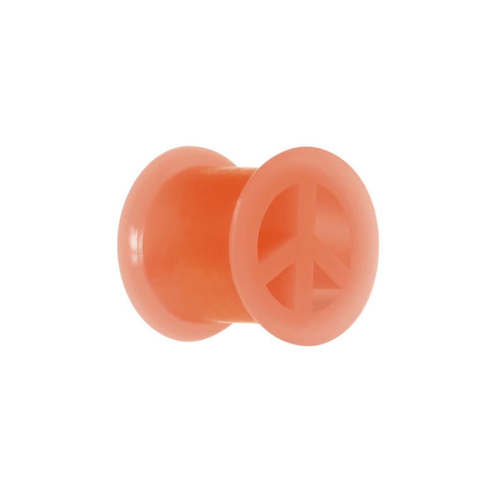 Neon Silicone Peace Sign Tunnel 00G to 14mm