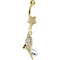 Gold Plated Twilight Star Butterfly Belly Ring