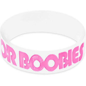 White Pink Pray for Boobies Awareness for Breast Cancer Bracelet