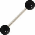 Grade 23 Solid Titanium Flat Black Acrylic Barbell Tongue Ring