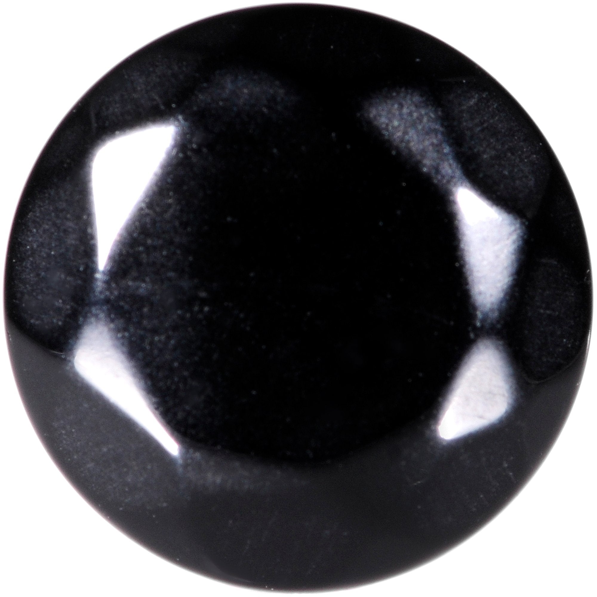 00G Black Agate Semi Precious Stone Saddle Plug Set