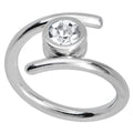 14G 7/16 Clear CZ Gem Coil Twist Belly Ring