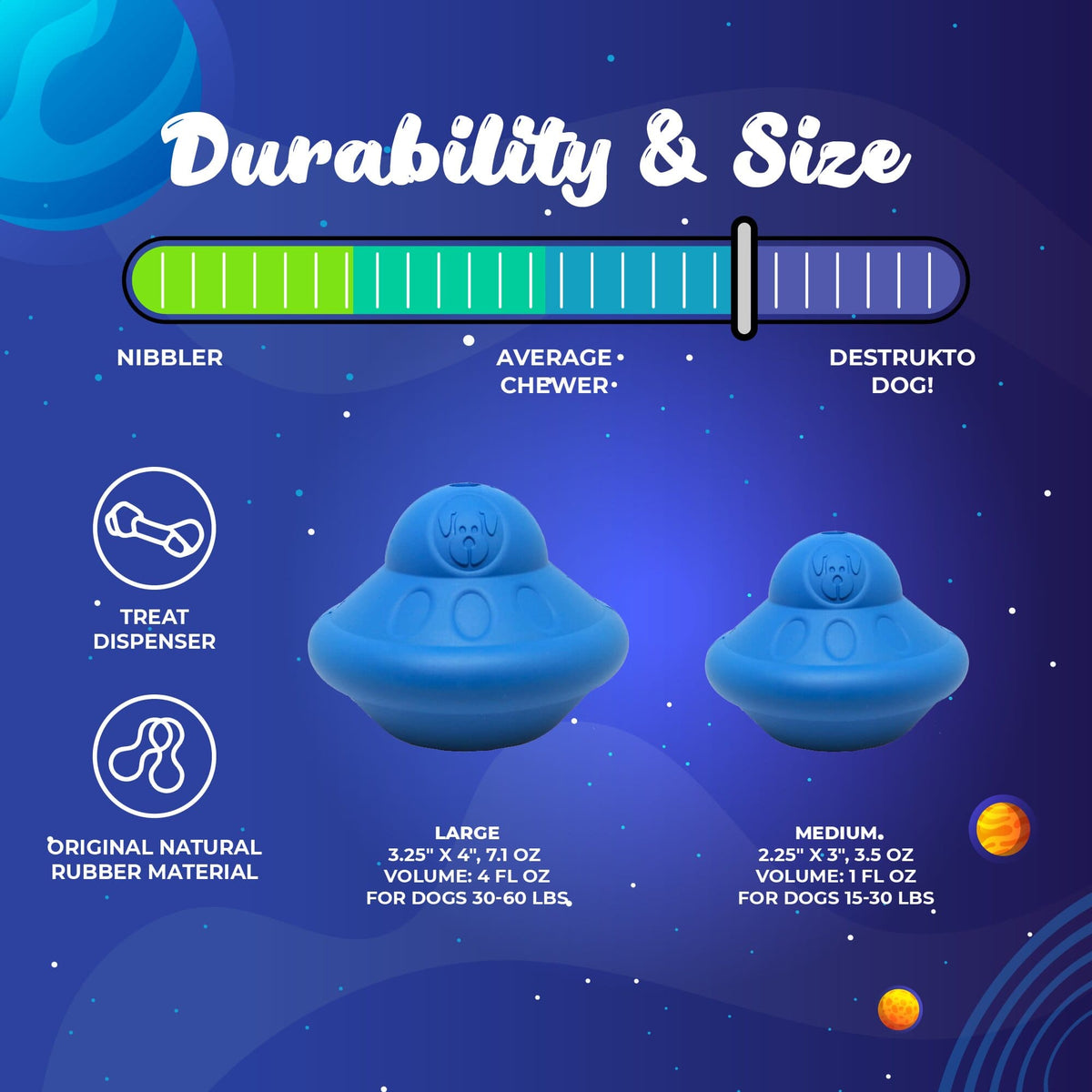 Flying Saucer Dog Toy - Durable UFO Chew Toy & Treat Dispenser | USA Made