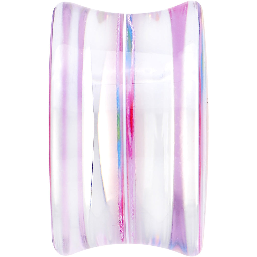 22mm Acrylic Pink Multicolored Flower Power Saddle Plug