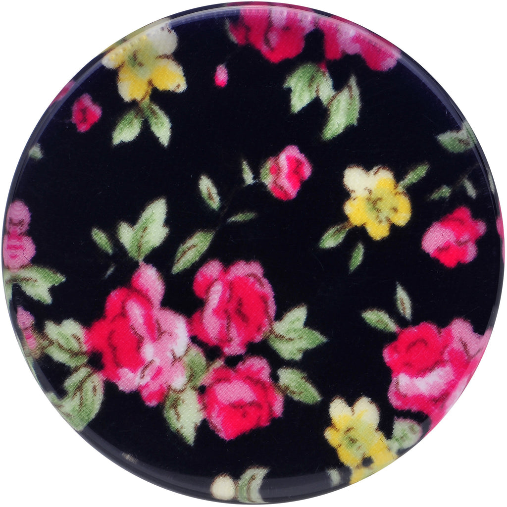 38mm Acrylic Black Multicolored Old Fashioned Flowers Saddle Plug