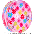 44mm Acrylic Pink Multicolored Flower Power Saddle Plug