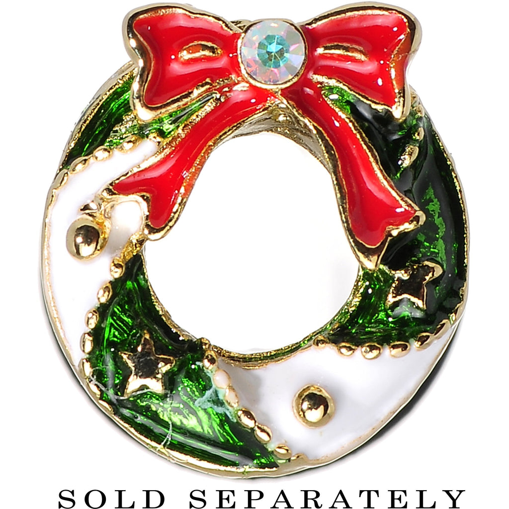 00G Festive Wreath Christmas Single Flare Plug