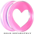 5/8 Clear Pink Acrylic Adoring Heart Saddle Plug